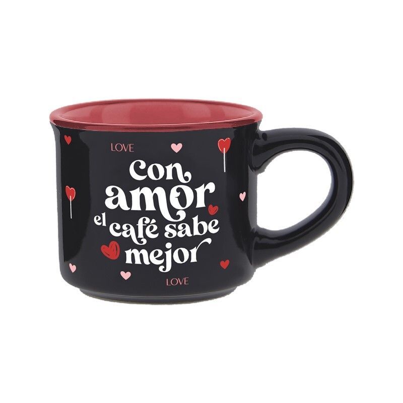 Taza Mini 50 Ml Con Amor El Café Sabe Mejor Ideal para Regalo