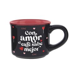 Taza Mini 50 Ml Con Amor El Café Sabe Mejor Ideal para Regalo
