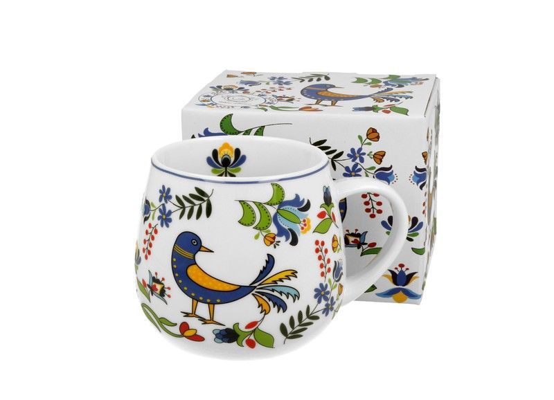 Taza Mug Ancho Pajaro Etnico Porcelana para Té e Infusion Porcelana Caja Ideal Regalo