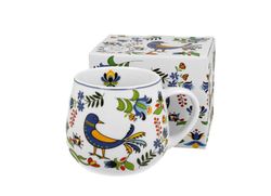 Taza Mug Ancho Pajaro Etnico Porcelana para Té e Infusion Porcelana Caja Ideal Regalo