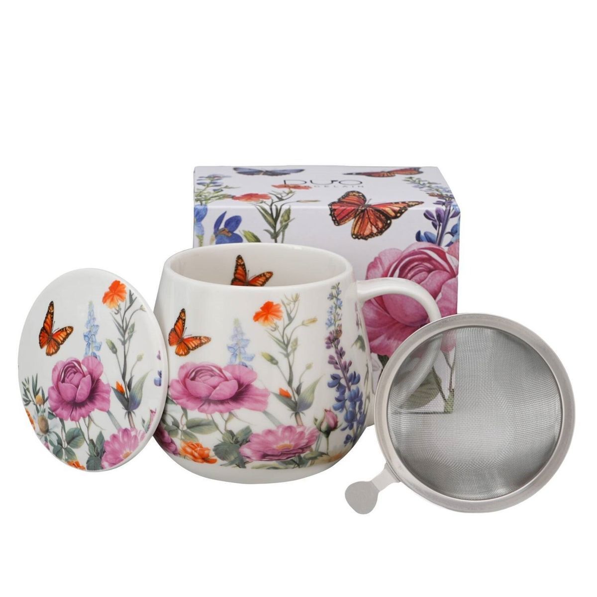 Taza Mug Ancho Summer Duo Porcelana Caja Regalo