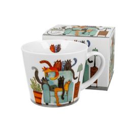 Taza Mug Jumbo Gatos Chair Porcelana Caja Ideal Regalo