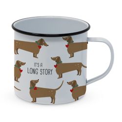 Taza Mug Metálico Diseño Perro Salchicha Teckel Caja Regalo PPD