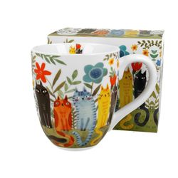 Taza Mug Xxl Gatos Garden Porcelana Caja Ideal Regalo