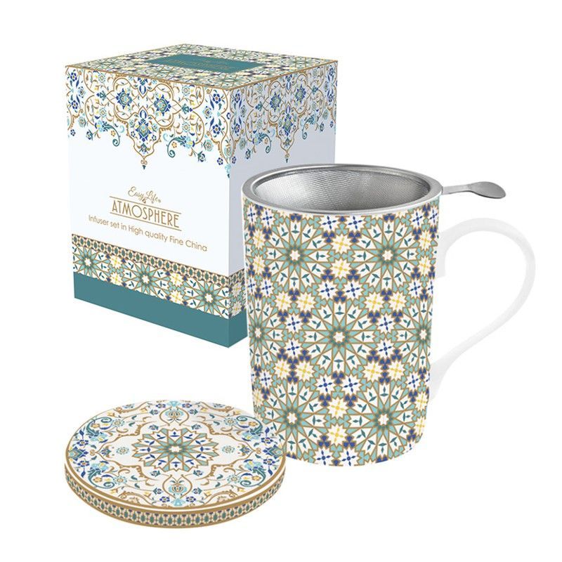 Taza para Infusiones y Té con filtro en Porcelana Easy Life Mos1