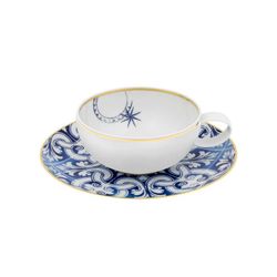 Taza té c/ platillo porcelana Transatlântica, Ø16,8x5 cm