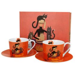 Taza Te C/Plato J Gatos Cindy Porcelana para Té e Infusion