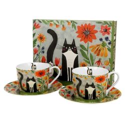 Taza Te Con Plato Ato Juego Dos Gatos Meadow 23 Cl Porcelana Duo Art Gallery
