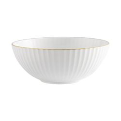 Tazón de cereales de porcelana en blanco y oro, 15,2 x 15,2 x 6 cm | 200 Años