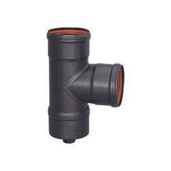 Te estufa 90º con tapon registro negro Practic