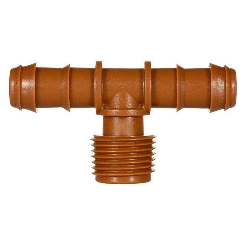 Te mixta 16mm rosca macho para riegos por goteo