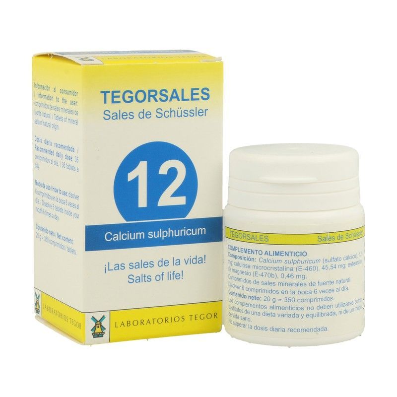 Tegorsal 12 sales de schüssler, calcium sulphuricum - sulfato cálcico