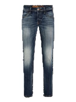 Tejano 5 bolsillos de aspecto desgastado Jack & Jones Blue Denim