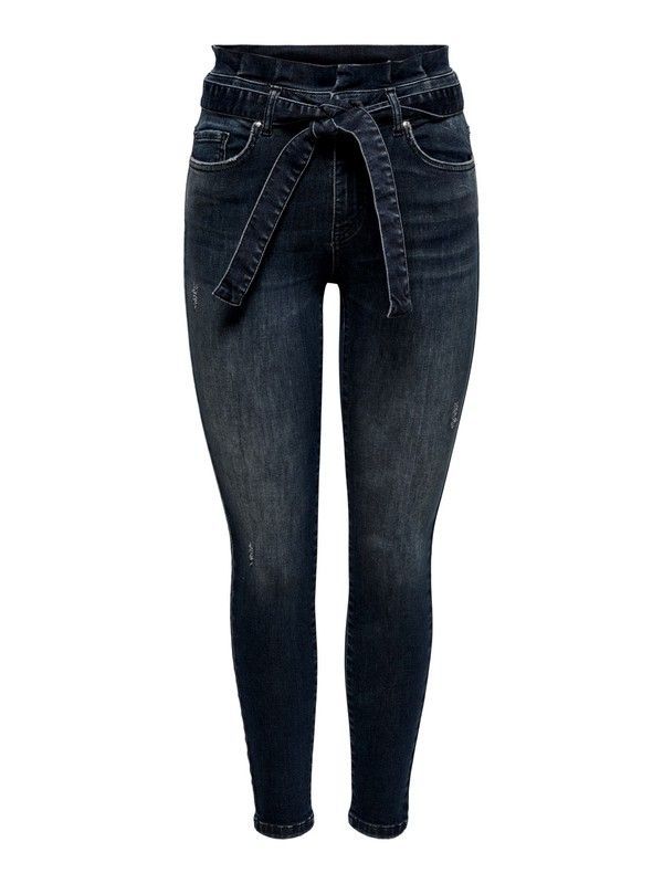 Tejano 5 bolsillos elástico con cinturón Only Blue Black