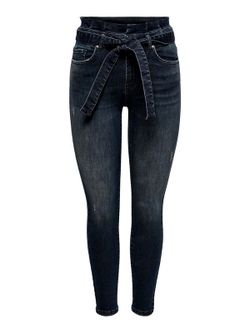 Tejano 5 bolsillos elástico con cinturón Only Blue Black