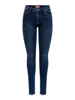 Tejano 5 bolsillos superelástico de cintura media Only Dark Blue