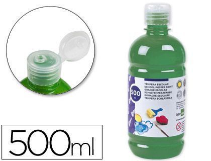 Tempera Liquida Liderpapel Escolar 500 Ml Verde Oscuro