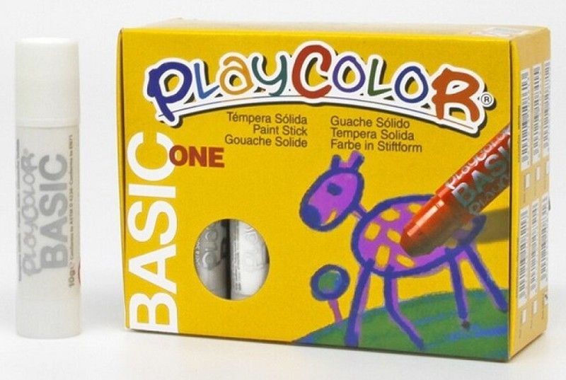Témpera sólida PLAYCOLOR BASIC ONE blanco 12 und.