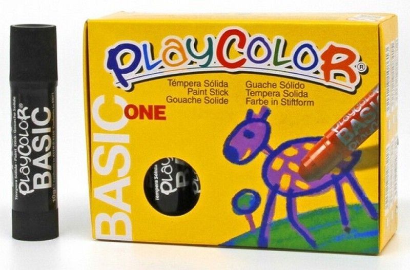 Témpera sólida PLAYCOLOR BASIC ONE negro 12 und.