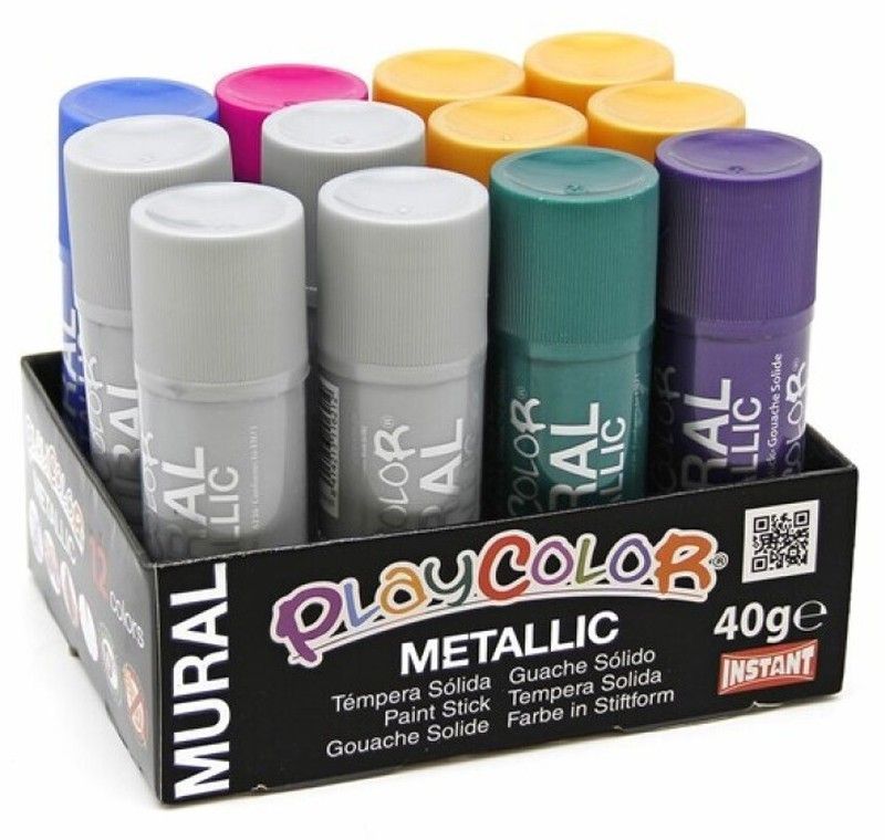 Témpera sólida PLAYCOLOR METALLIC MURAL 12 und.