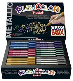 Témpera sólida PLAYCOLOR POCKET METALLIC CLASS BOX 72 und.