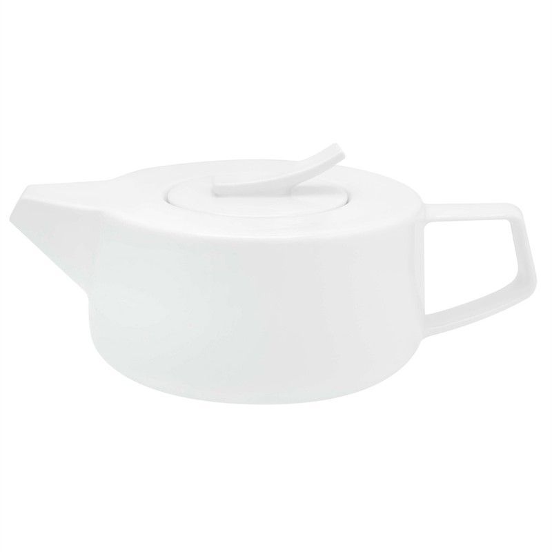Tetera de porcelana en blanco, 24,4 x 15,5 x 10 cm | Silk Road White