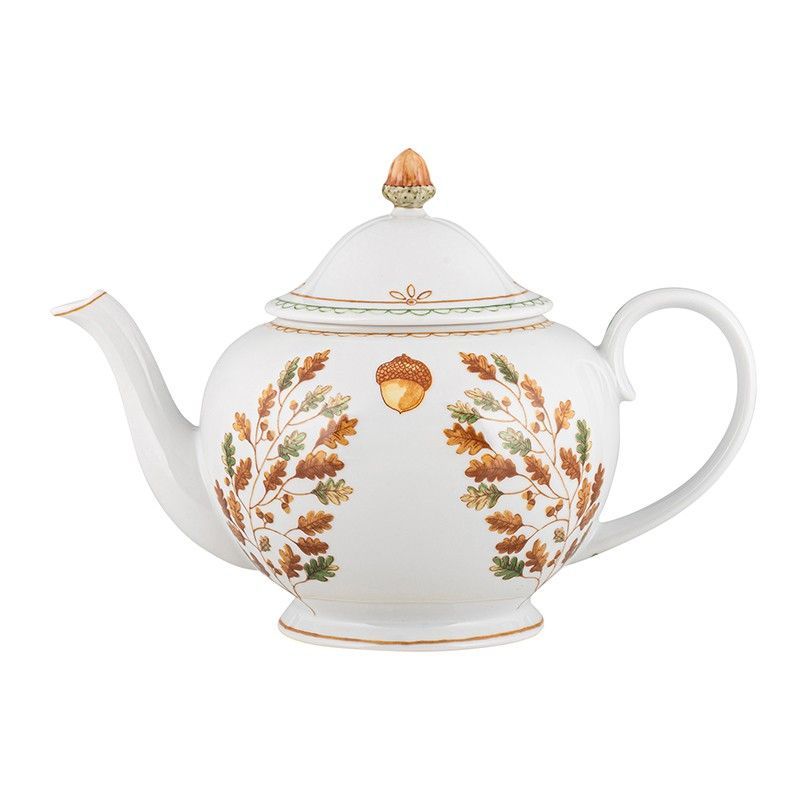 Tetera de porcelana en blanco, 26,3 x 15,8 x 18 cm | Gudrun