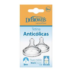 Tetina Silicona BA 3M+ 2uds Dr Brown's