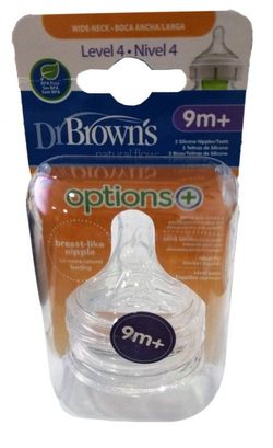 Tetina Silicona BA Nivel 4 +9M 2 uds Dr. Brown´s