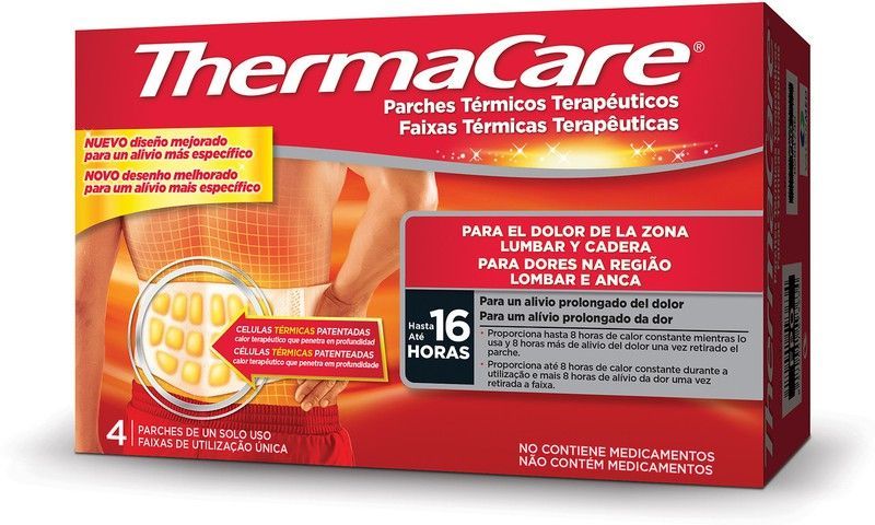 ThermaCare Parches Térmicos Terapéuticos para el Dolor de la Zona Lumbar y Cadera 4uds