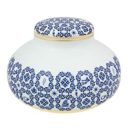 Tibor bajo de porcelana en multicolor, Ø 33,1 x 23,5 cm | Transatlântica