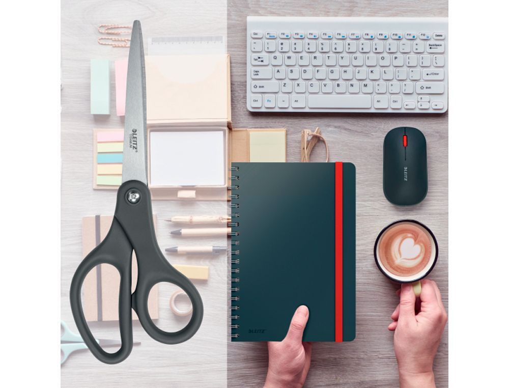 Tijera oficina leitz 20,5 cm titanio color gris oscuro