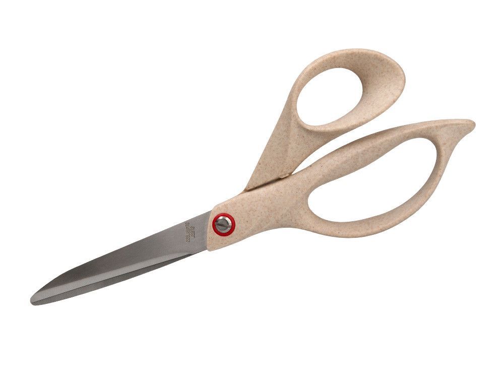 Tijera oficina liderpapel acero inoxidable mango eco material 8\" 21,5 cm en blister"