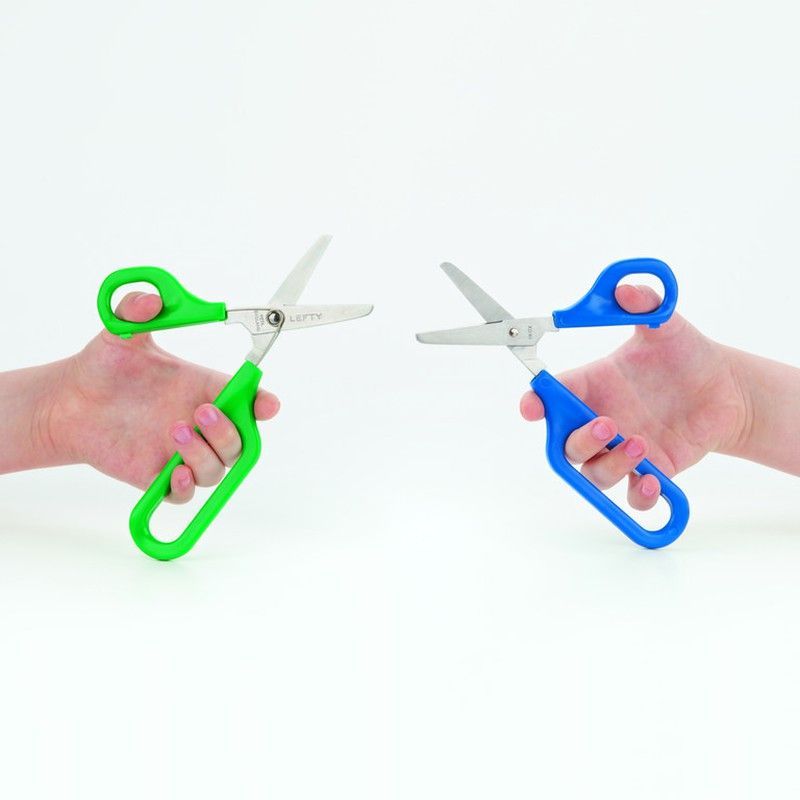 Tijera puntiaguda con ojo grande y ojo pequeño para zurdos, 45 mm.