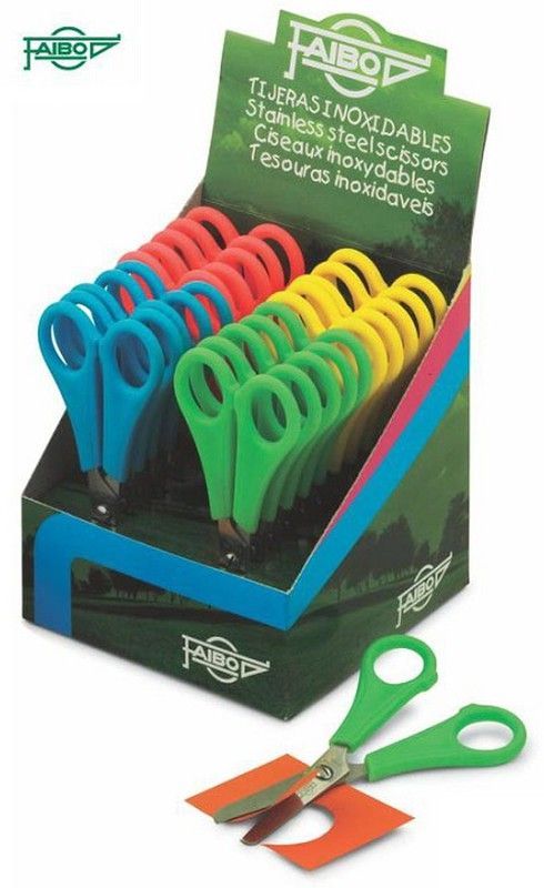 Tijeras FAIBO escolares 13 cm (expositor de 20 unid)