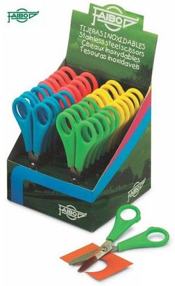 Tijeras FAIBO escolares 13 cm (expositor de 20 unid)