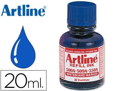 Tinta Artline Azul para Rotulador Pizarra Blanca 500-A Frasco de 20 Ml