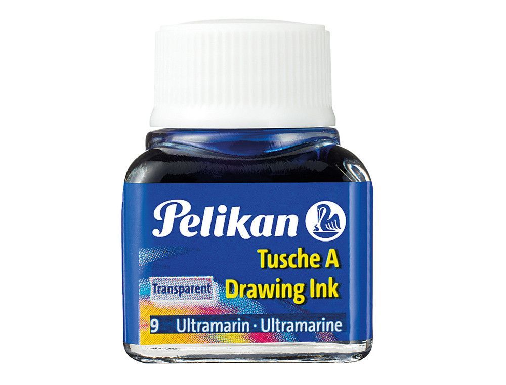 Tinta china Pelikan con dosificador azul ultramar