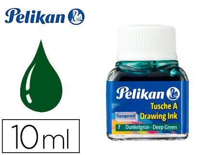 Tinta china pelikan verde oscuro n.7 frasco 10 ml