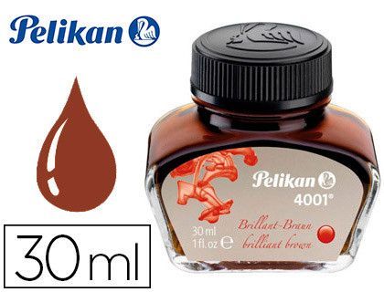 Tinta estilografica pelikan 4001 marron brillante frasco 30 ml