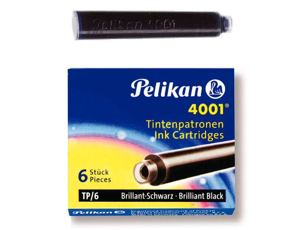 Tinta Pelikan estilográfica negro (6 unidades)
