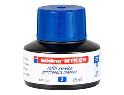 Tinta rotulador edding mtk25 con sistema capilar color azul frasco de 25 ml