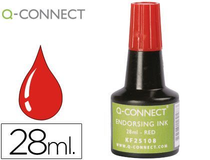Tinta Tampon Q-Connect Rojo -Frasco de 28 Ml