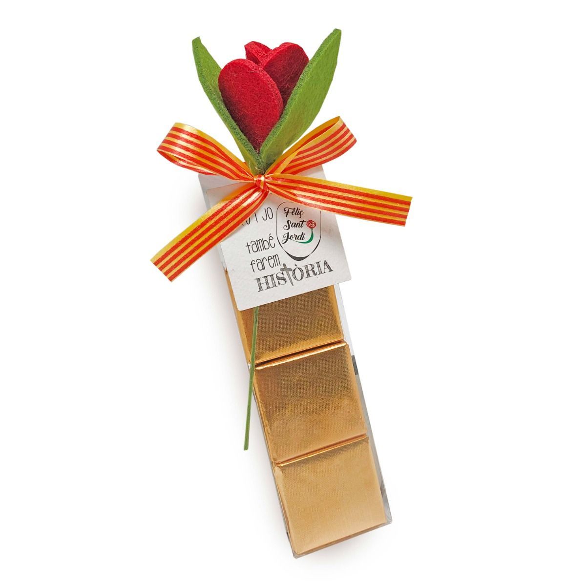 Tira 3 napolitanas Rosa Sant Jordi y tarjeta