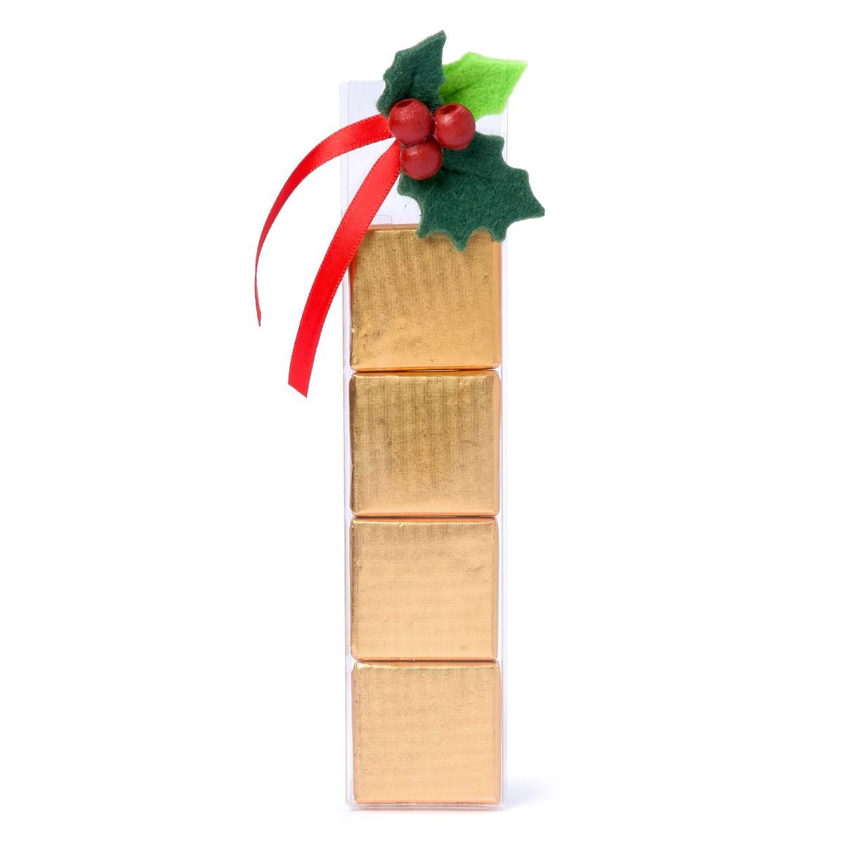 Tira de 4 napolitanas decorado con acebo*