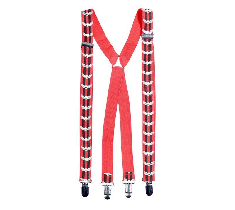 Tirantes Rojos Con Calaveras Con Alas