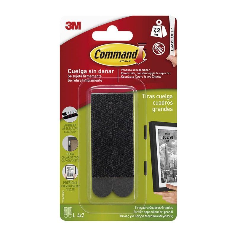 Tiras cuelgacuadros 3M serie Command Tiras Cuadros Grandes(8U).Ng.Command