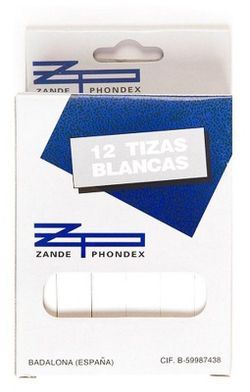 Tiza blanca cuadrada caja 12 und.