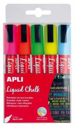 Tiza líquida LIQUID CHALK, 5 colores