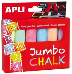 Tizas jumbo colores JUMBO CHALT surtidos 6 und.